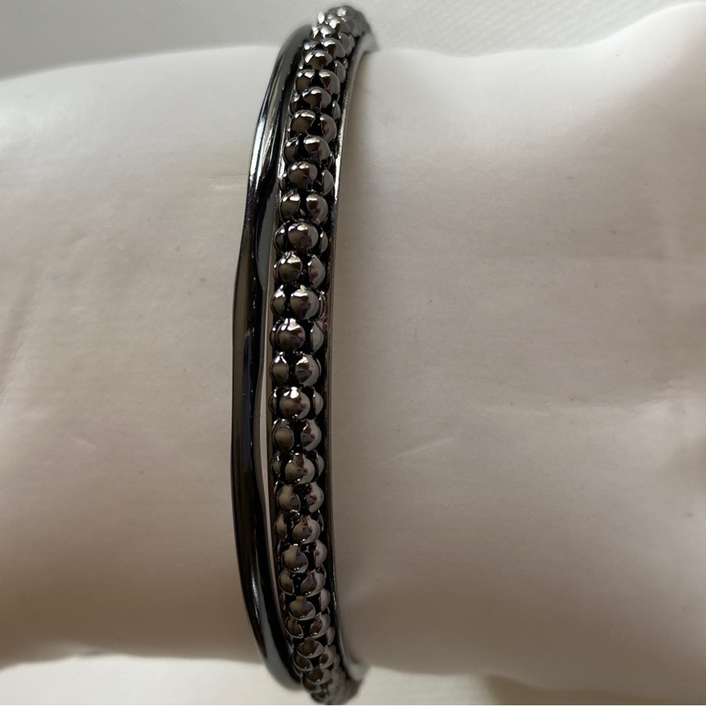 Rj Graziano Cn Bangle Bracelets In Gunmetal Gray, Set Of 2, 8